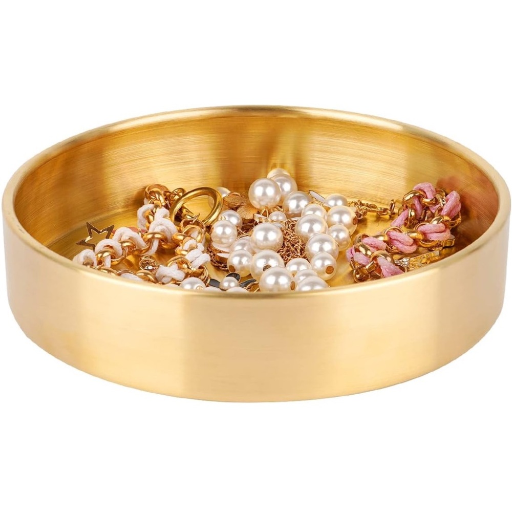 Round Gold Jewelry Tray